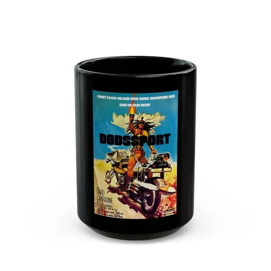DEATHSPORT (DANISH) 1978 Movie Poster - Black Coffee Mug 15oz - Go Mug Yourself