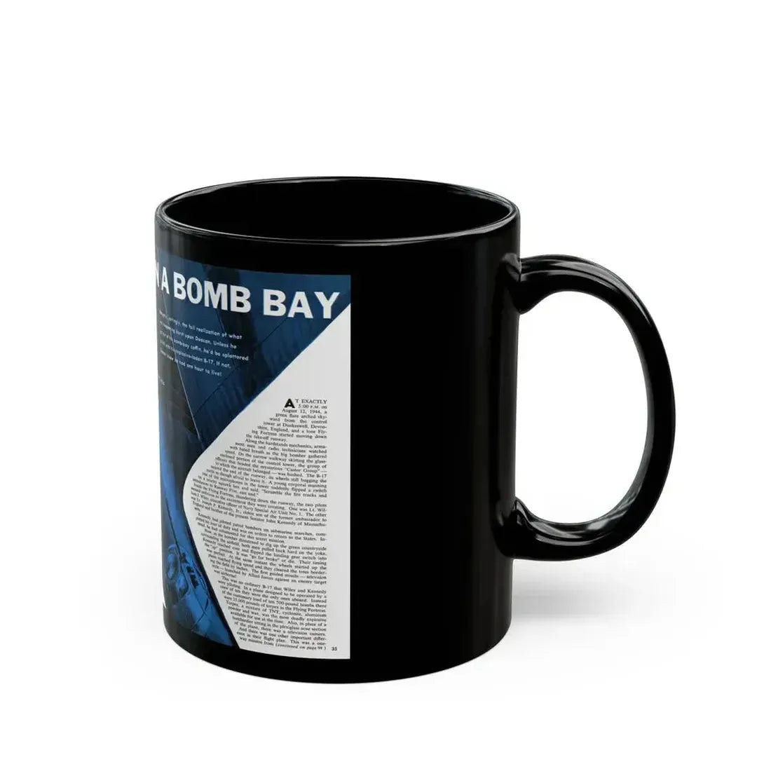 Deathwatch In A Bomb Bay, Man's magazine, November 1959 - Black Coffee Mug - Go Mug Yourself