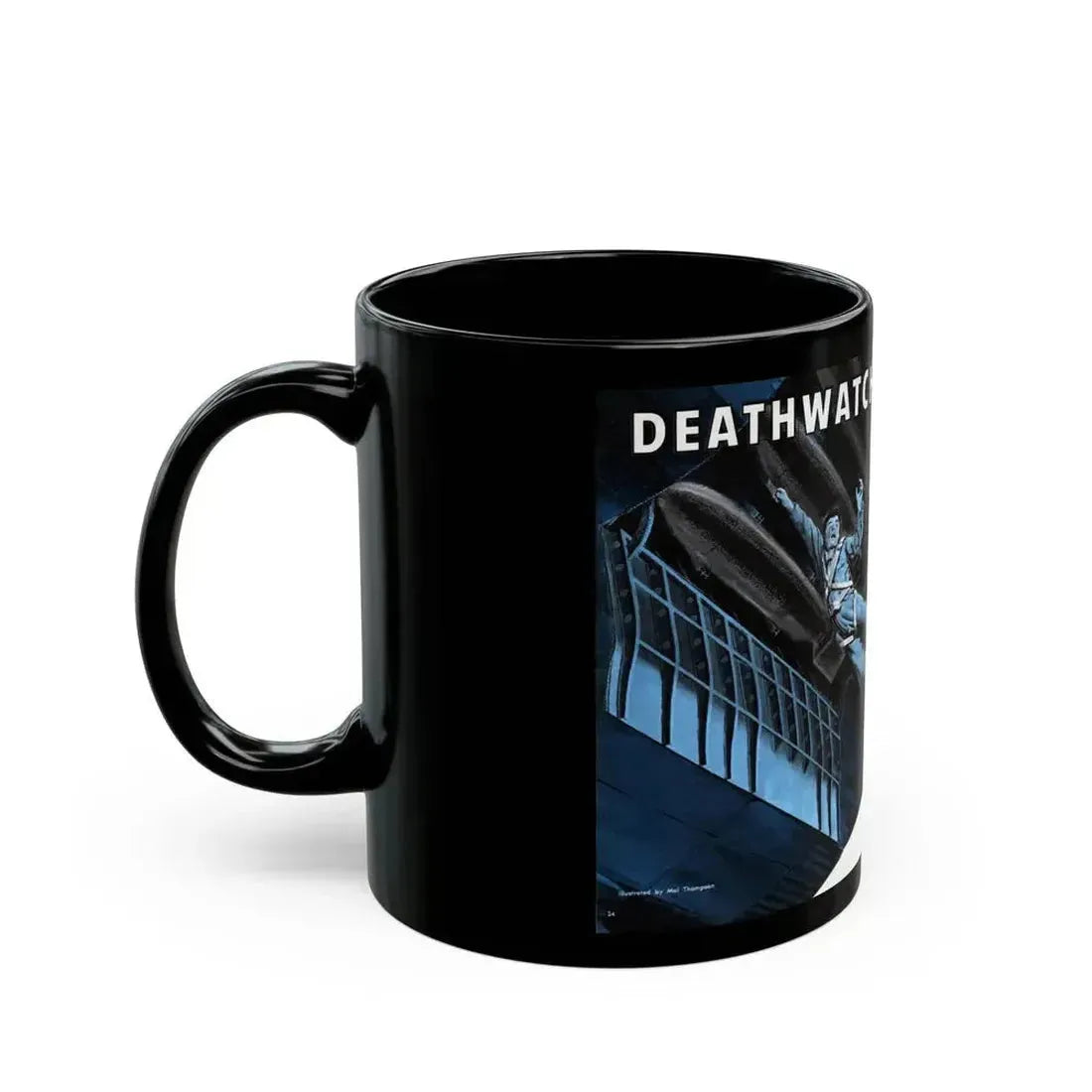 Deathwatch In A Bomb Bay, Man's magazine, November 1959 - Black Coffee Mug - Go Mug Yourself