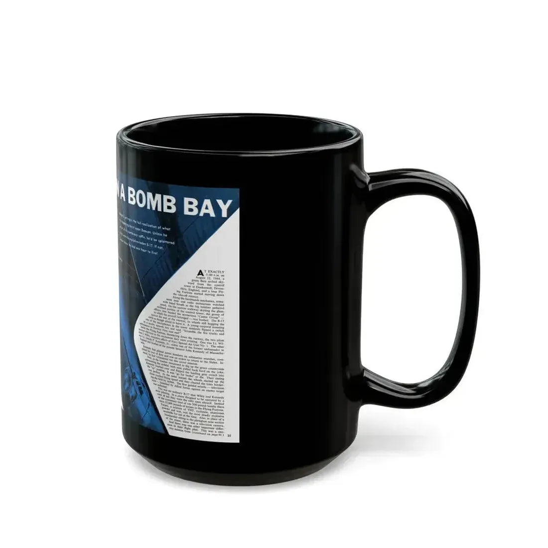 Deathwatch In A Bomb Bay, Man's magazine, November 1959 - Black Coffee Mug - Go Mug Yourself