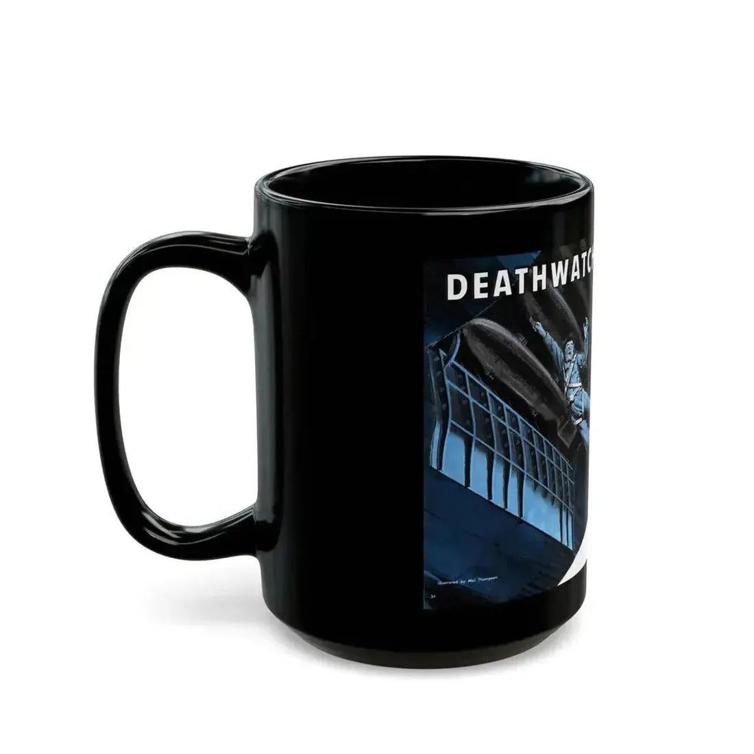 Deathwatch In A Bomb Bay, Man's magazine, November 1959 - Black Coffee Mug - Go Mug Yourself