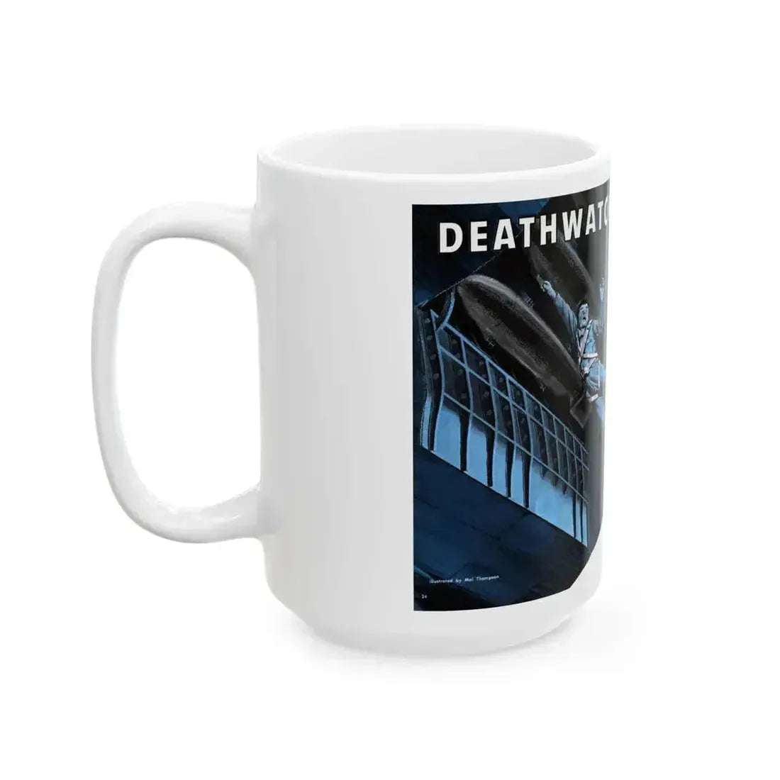 Deathwatch In A Bomb Bay, Man's magazine, November 1959 - White Coffee Mug - Go Mug Yourself