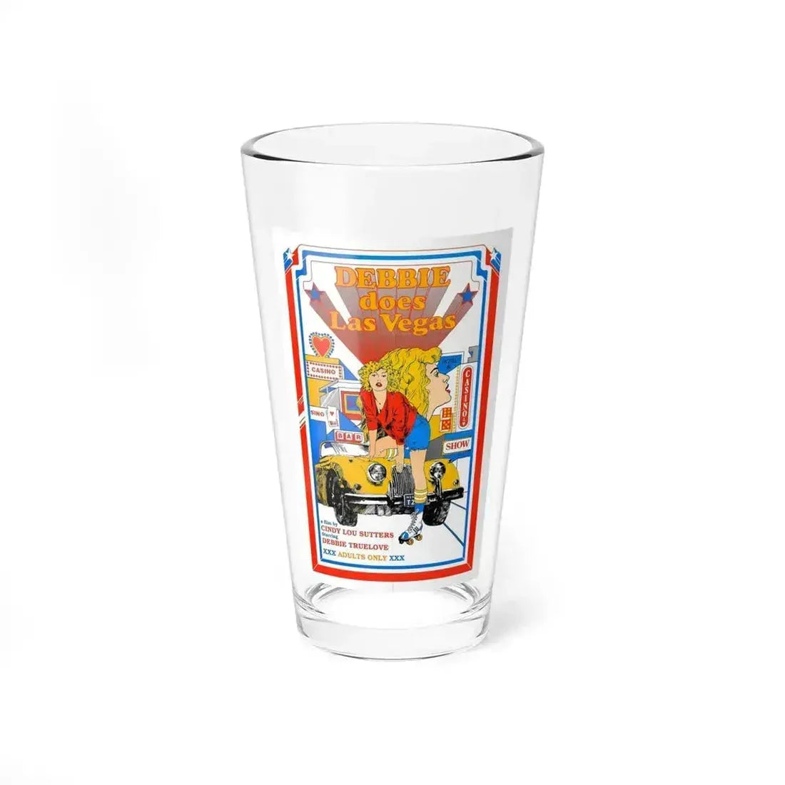 DEBBIE DOES LAS VEGAS 1981 Movie Poster - Pint Glass 16oz 16oz - Go Mug Yourself