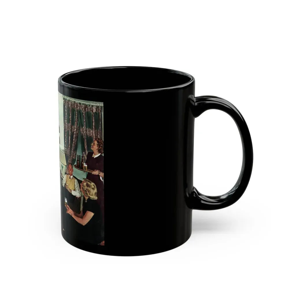 Decorating For Christmas, Collier's, December 24, 1949 - Black Coffee Mug - Go Mug Yourself