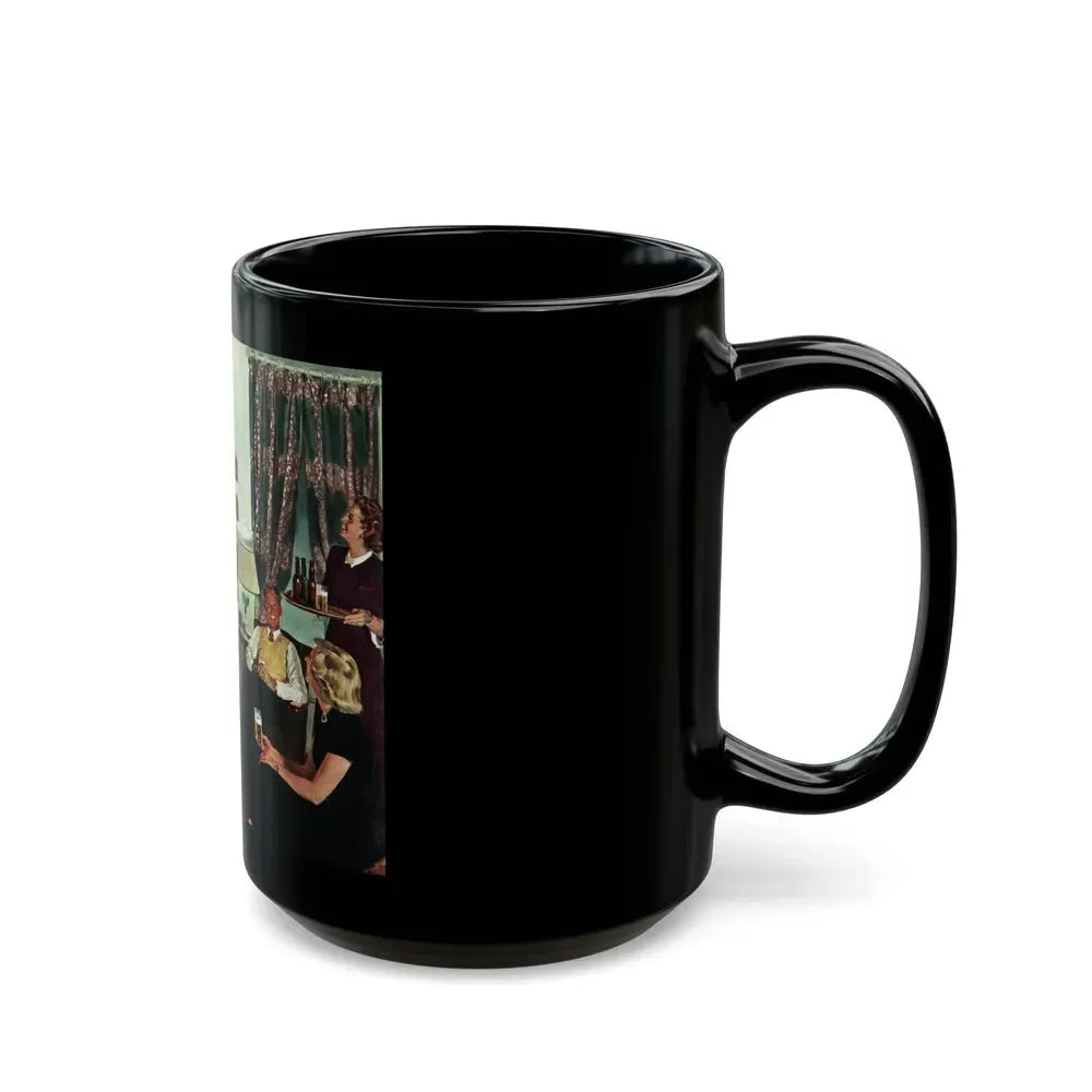 Decorating For Christmas, Collier's, December 24, 1949 - Black Coffee Mug - Go Mug Yourself