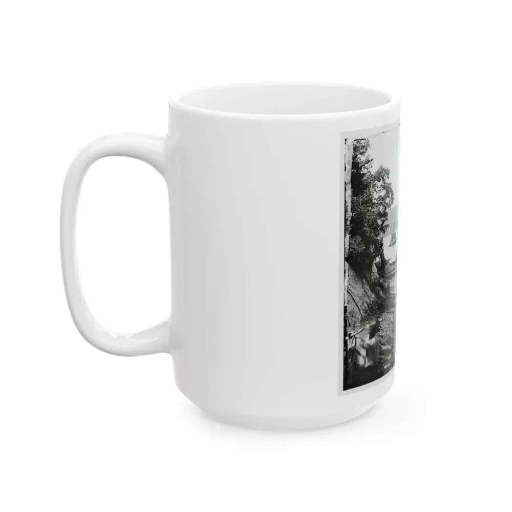 Deep Bottom, Va., Vicinity. Transport Linda Of Philadelphia And A Monitor (Onondaga ) On The James (U.S. Civil War) White Coffee Mug - Go Mug Yourself