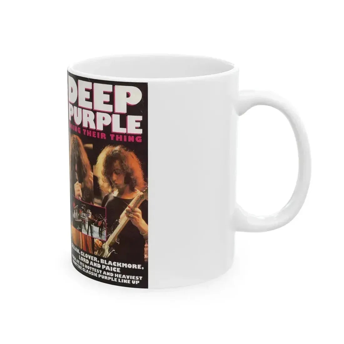 DEEP PURPLE DOING THEIR THING (VHS COVER) - White Coffee Mug - Go Mug Yourself