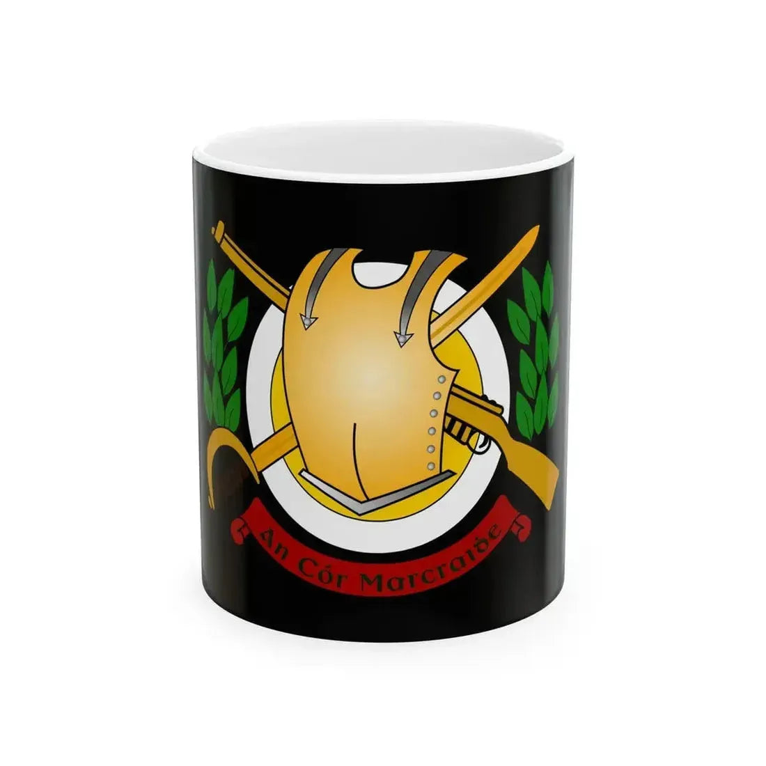 Defense Forces Cavalry Corps Flag Ireland (Ireland) White Coffee Mug 11oz - Go Mug Yourself