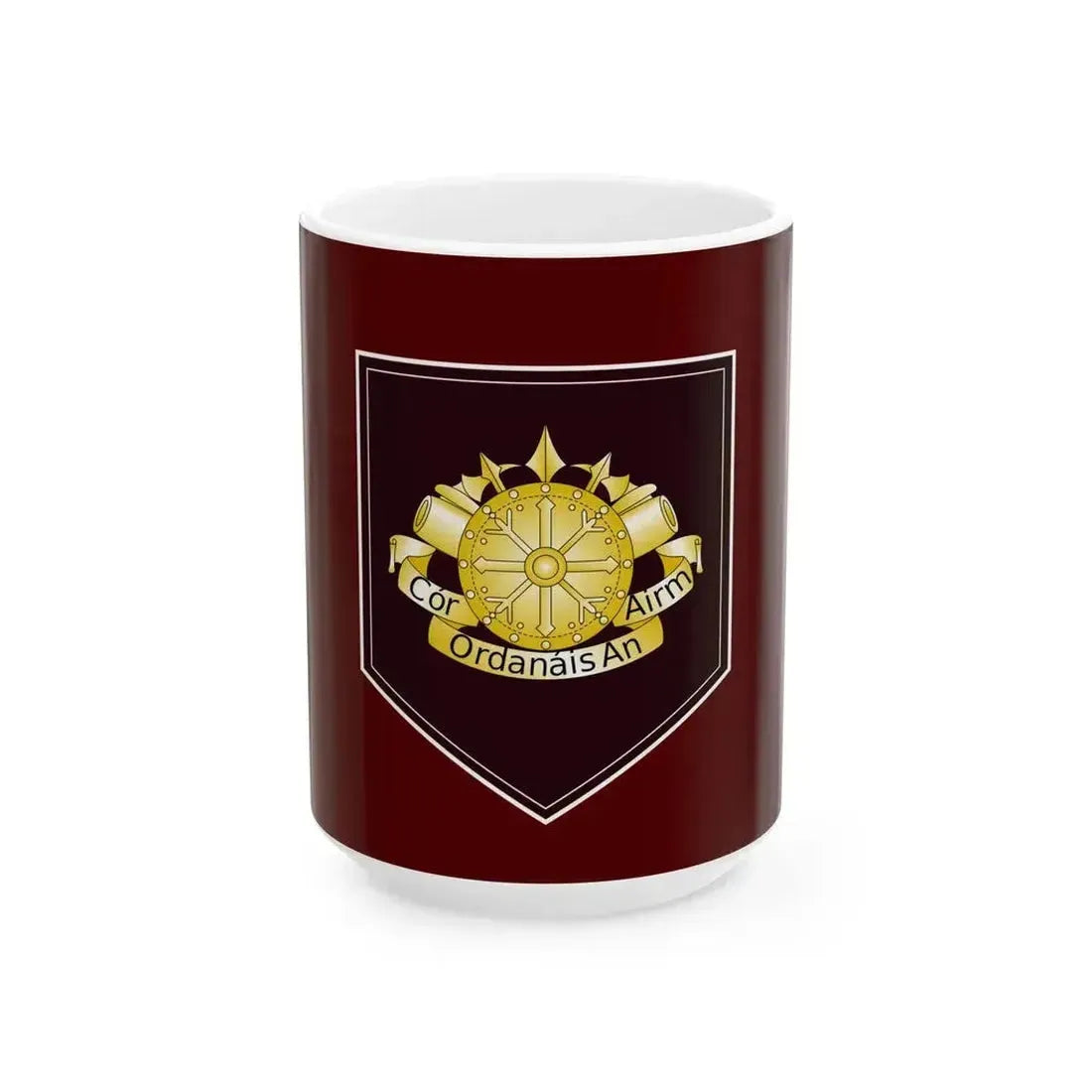 Defense Forces Ordnance Corps Flag Ireland (Ireland) White Coffee Mug 15oz - Go Mug Yourself