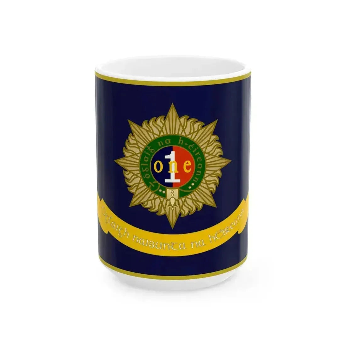 Defense Forces Organisation of National Ex-Servicemen Flag Ireland (Ireland) White Coffee Mug 15oz - Go Mug Yourself