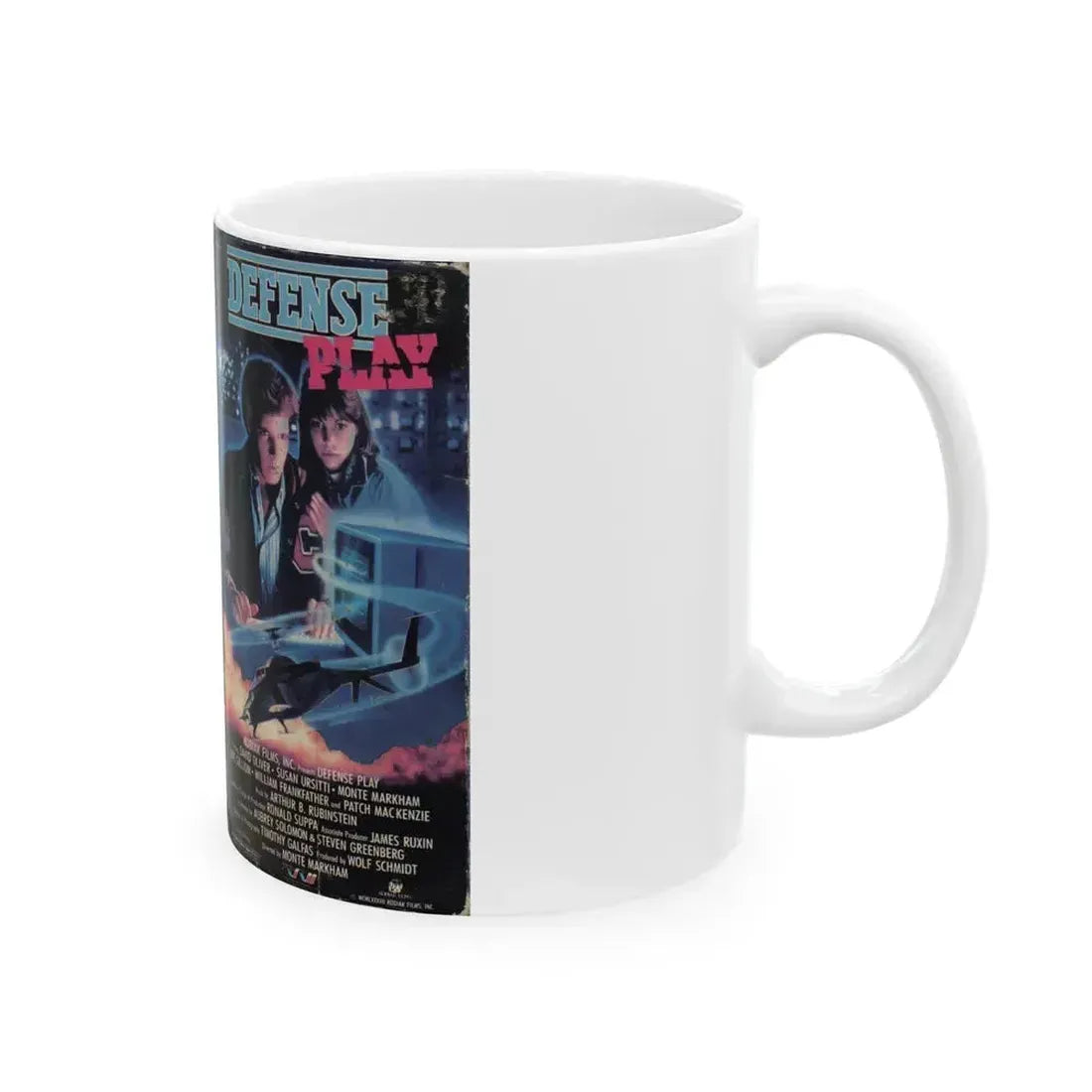 DEFENSE PLAY (VHS COVER) - White Coffee Mug - Go Mug Yourself