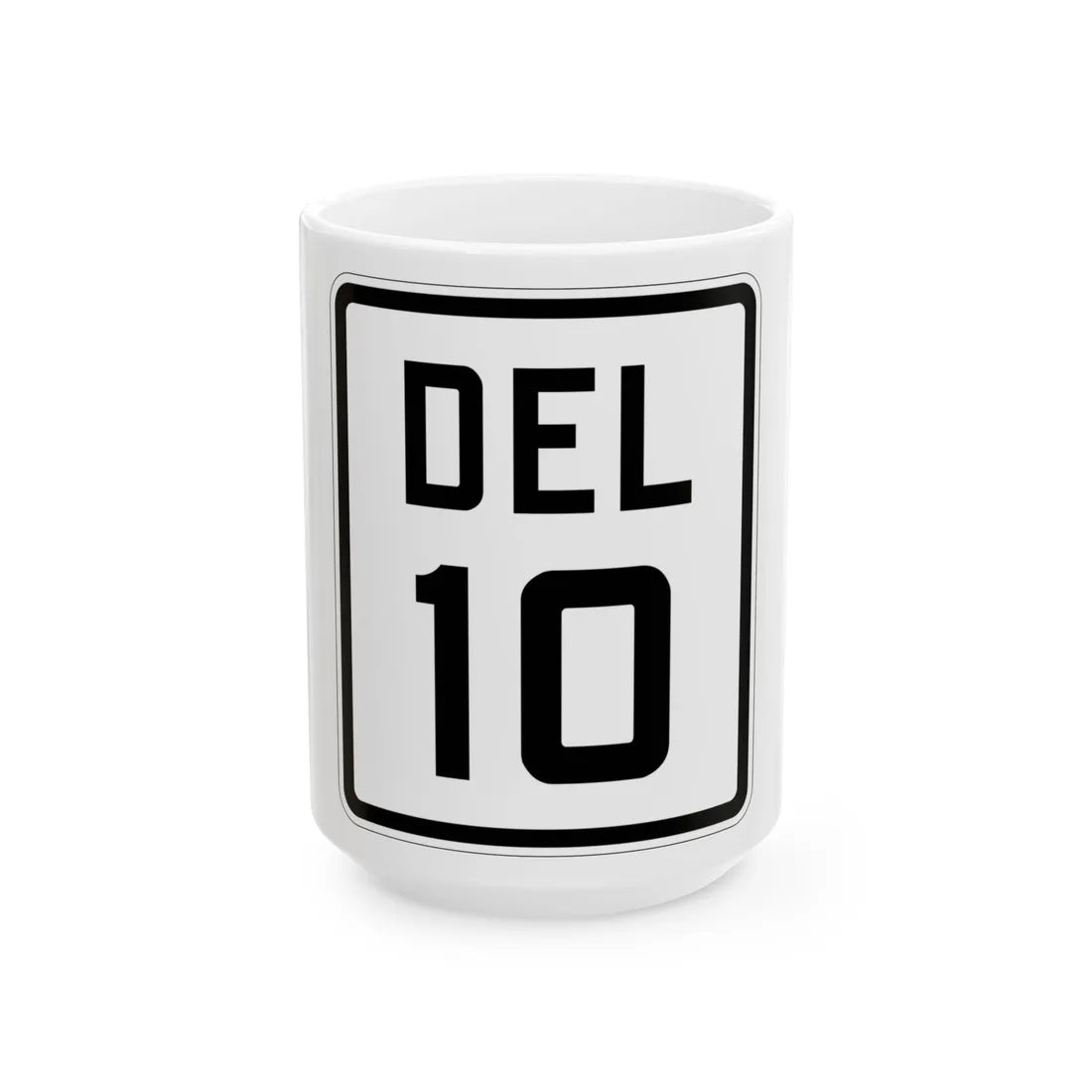 Delaware 10 1926 (Delaware) (Road Sign) White Coffee Mug 15oz - Go Mug Yourself