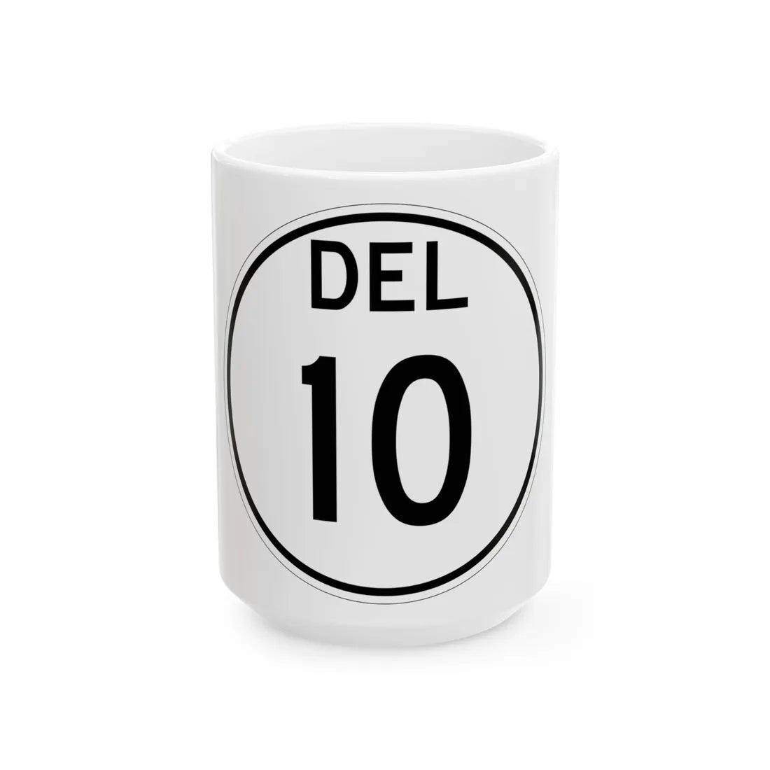 Delaware 10 1964 (Delaware) (Road Sign) White Coffee Mug 15oz - Go Mug Yourself