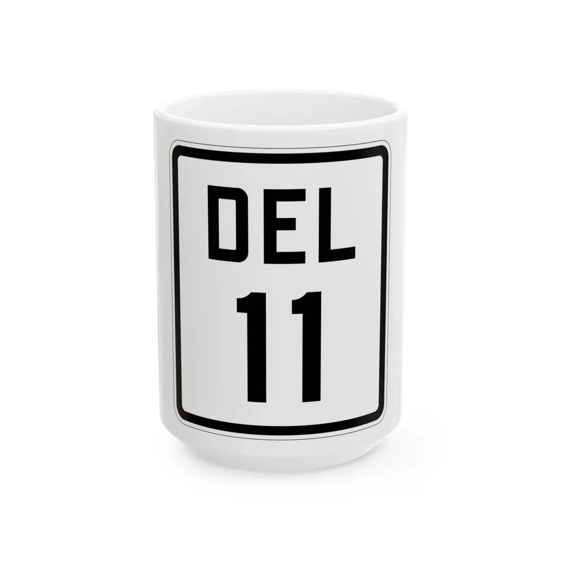 Delaware 11 1926 (Delaware) (Road Sign) White Coffee Mug 15oz - Go Mug Yourself