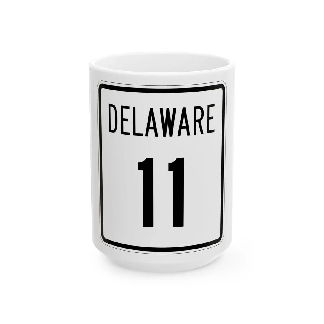 Delaware 11 1955 (Delaware) (Road Sign) White Coffee Mug 15oz - Go Mug Yourself