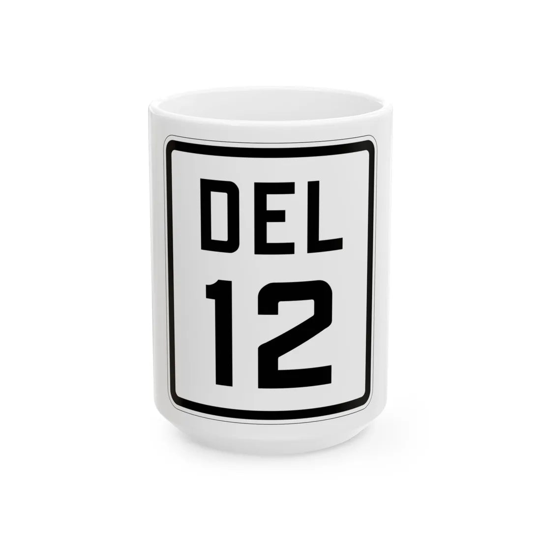 Delaware 12 1926 (Delaware) (Road Sign) White Coffee Mug 15oz - Go Mug Yourself