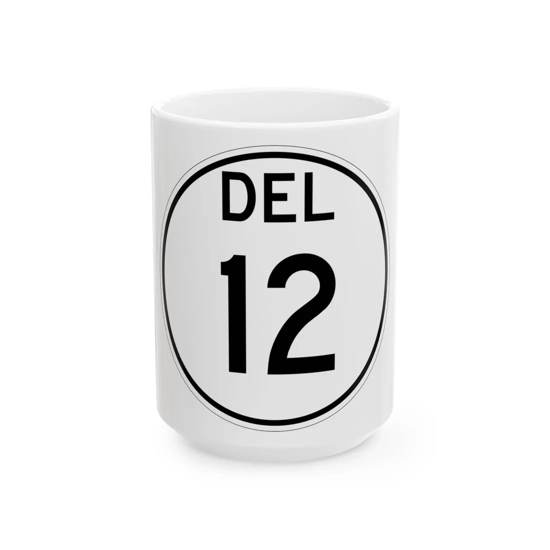 Delaware 12 1964 (Delaware) (Road Sign) White Coffee Mug 15oz - Go Mug Yourself