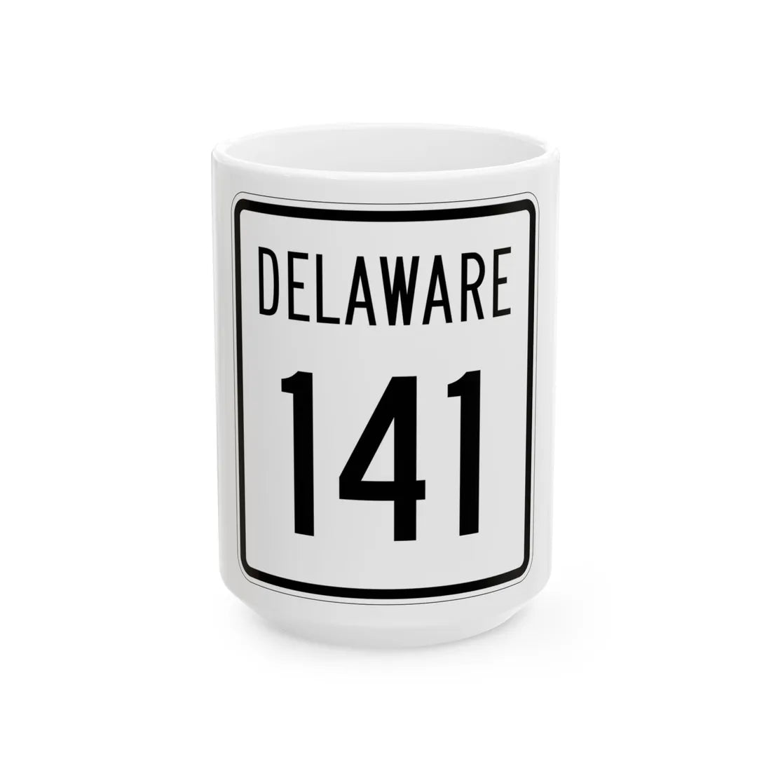 Delaware 141 1955 (Delaware) (Road Sign) White Coffee Mug 15oz - Go Mug Yourself