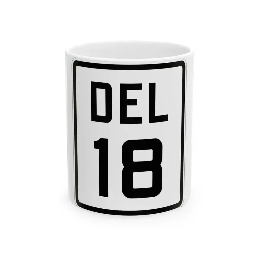 Delaware 18 1926 (Delaware) (Road Sign) White Coffee Mug 11oz - Go Mug Yourself