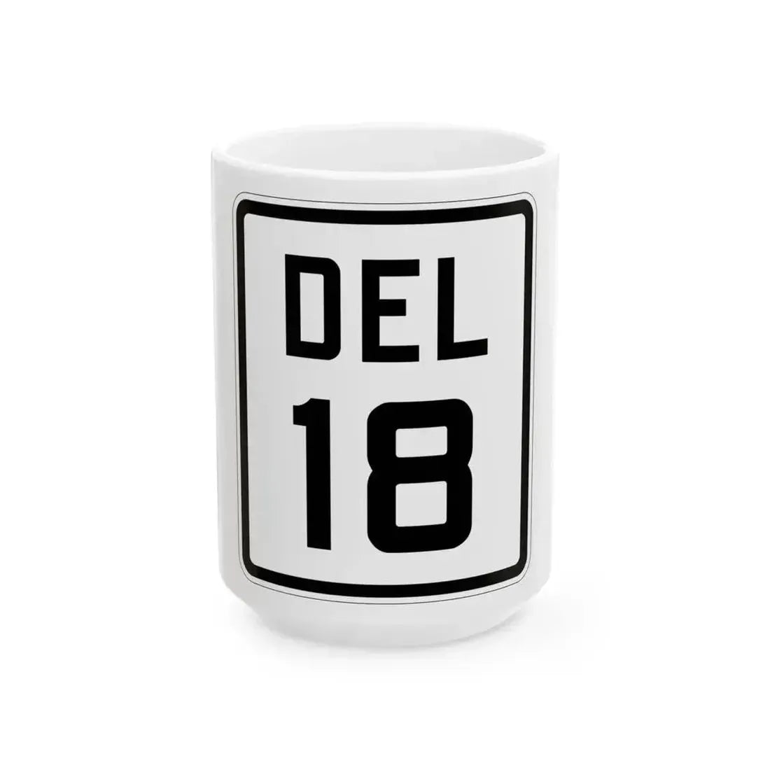 Delaware 18 1926 (Delaware) (Road Sign) White Coffee Mug 15oz - Go Mug Yourself