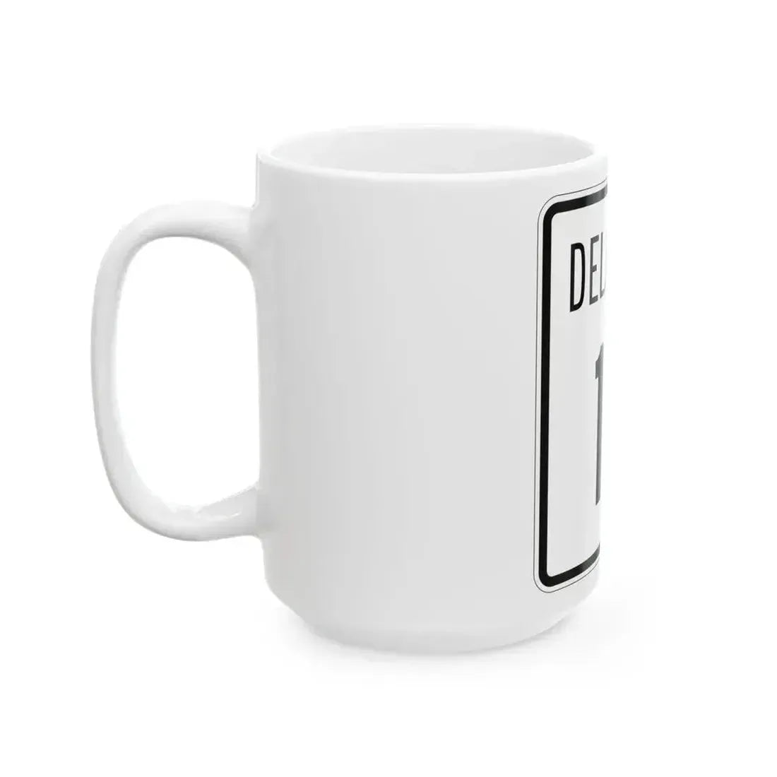 Delaware 18 1955 (Delaware) (Road Sign) White Coffee Mug - Go Mug Yourself
