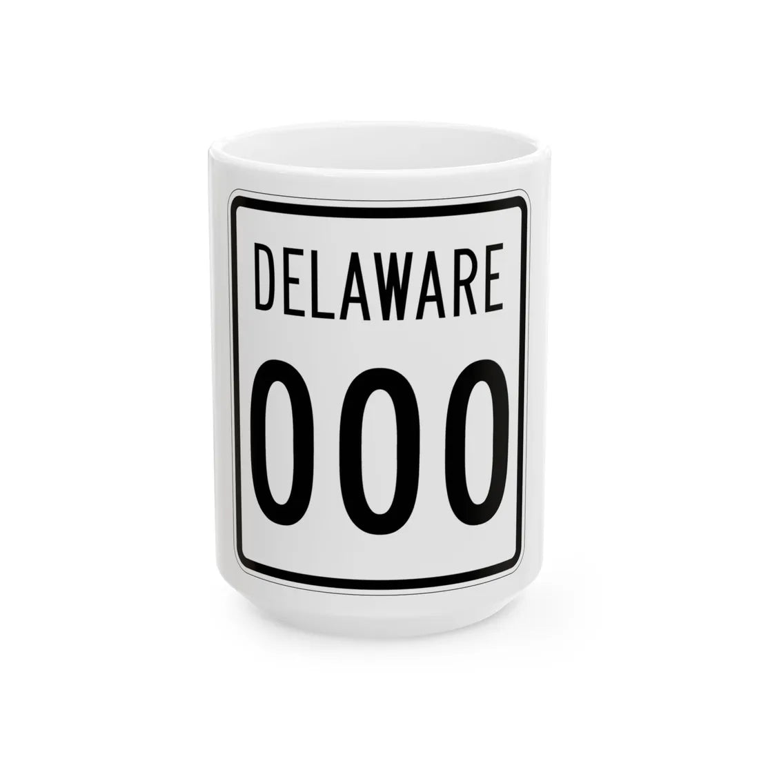 Delaware 1955 template (Delaware) (Road Sign) White Coffee Mug 15oz - Go Mug Yourself
