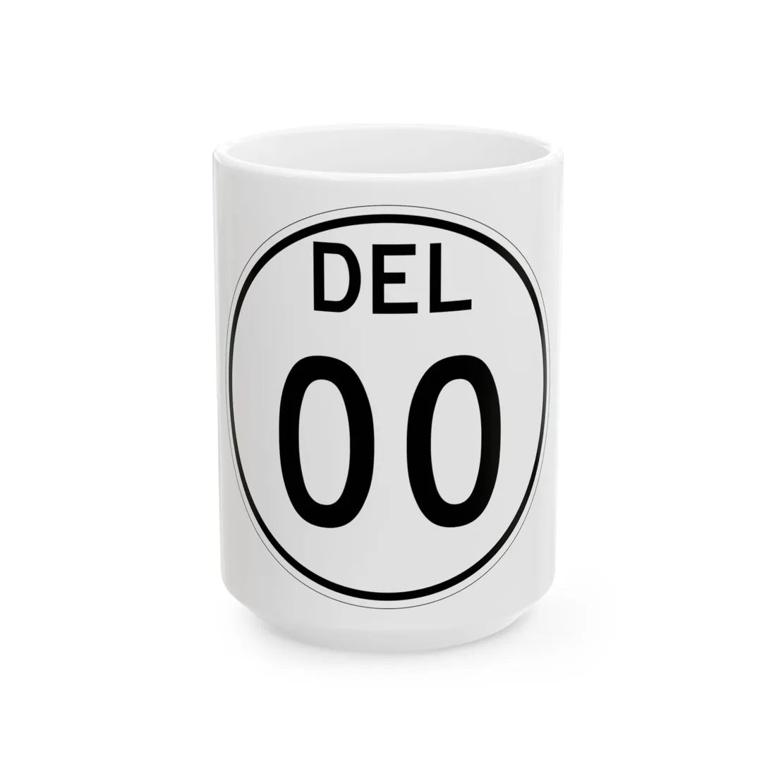 Delaware 1964 template (Delaware) (Road Sign) White Coffee Mug 15oz - Go Mug Yourself