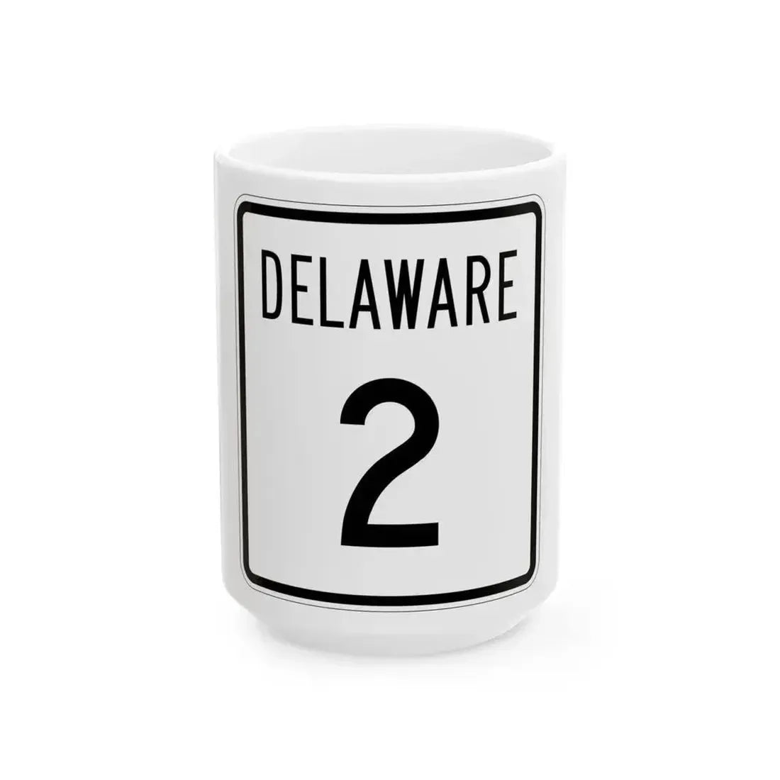 Delaware 2 1955 (Delaware) (Road Sign) White Coffee Mug 15oz - Go Mug Yourself