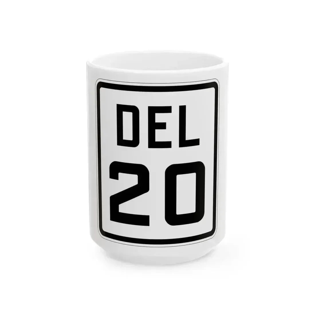 Delaware 20 1926 (Delaware) (Road Sign) White Coffee Mug 15oz - Go Mug Yourself