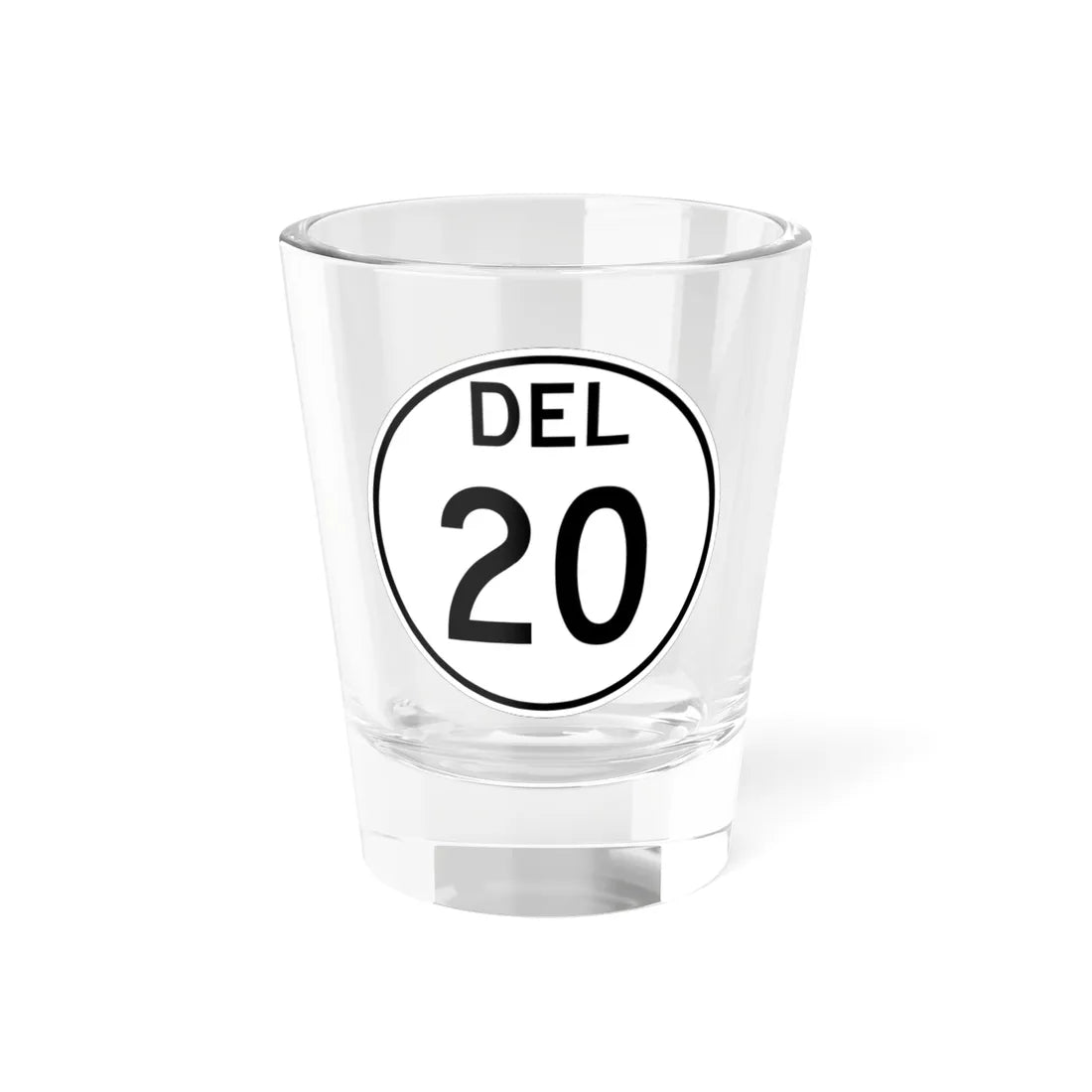 Delaware 20 1964 (Delaware) (Road Sign) Shot Glass 1.5oz 1.5oz - Go Mug Yourself