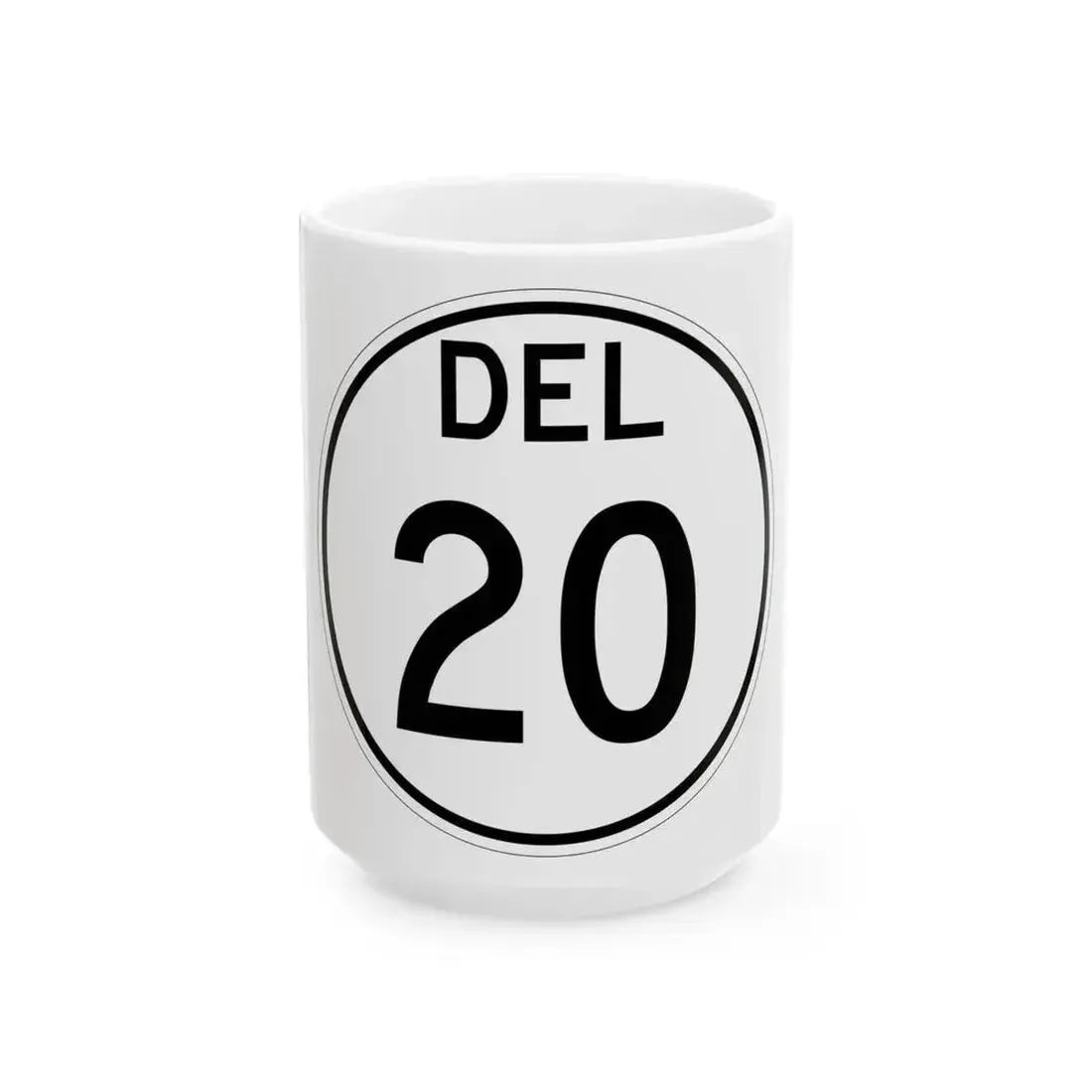 Delaware 20 1964 (Delaware) (Road Sign) White Coffee Mug 15oz - Go Mug Yourself