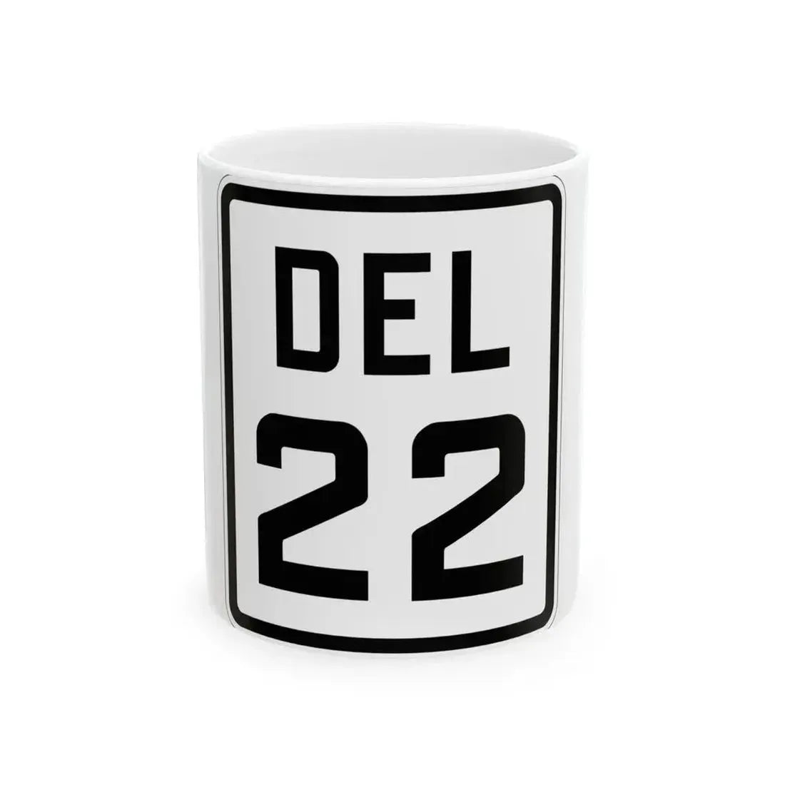 Delaware 22 1926 (Delaware) (Road Sign) White Coffee Mug 11oz - Go Mug Yourself