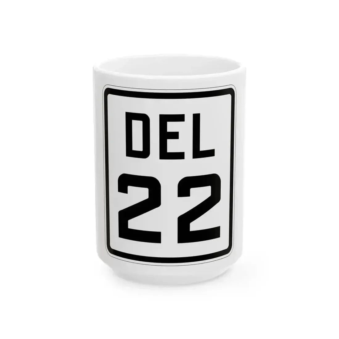 Delaware 22 1926 (Delaware) (Road Sign) White Coffee Mug 15oz - Go Mug Yourself