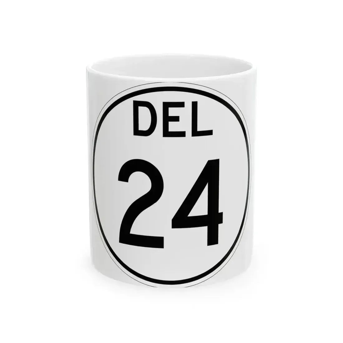 Delaware 24 1964 (Delaware) (Road Sign) White Coffee Mug 11oz - Go Mug Yourself