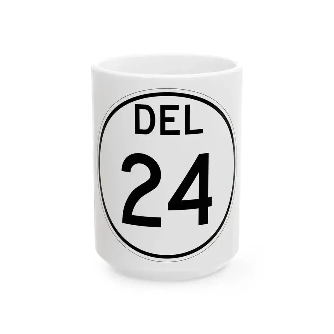 Delaware 24 1964 (Delaware) (Road Sign) White Coffee Mug 15oz - Go Mug Yourself