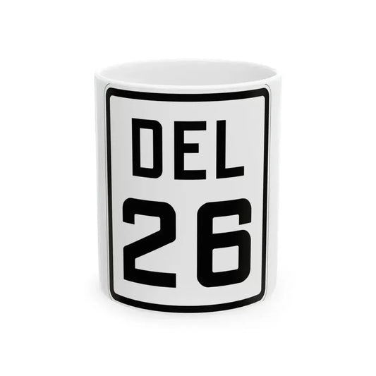 Delaware 26 1926 (Delaware) (Road Sign) White Coffee Mug 11oz - Go Mug Yourself