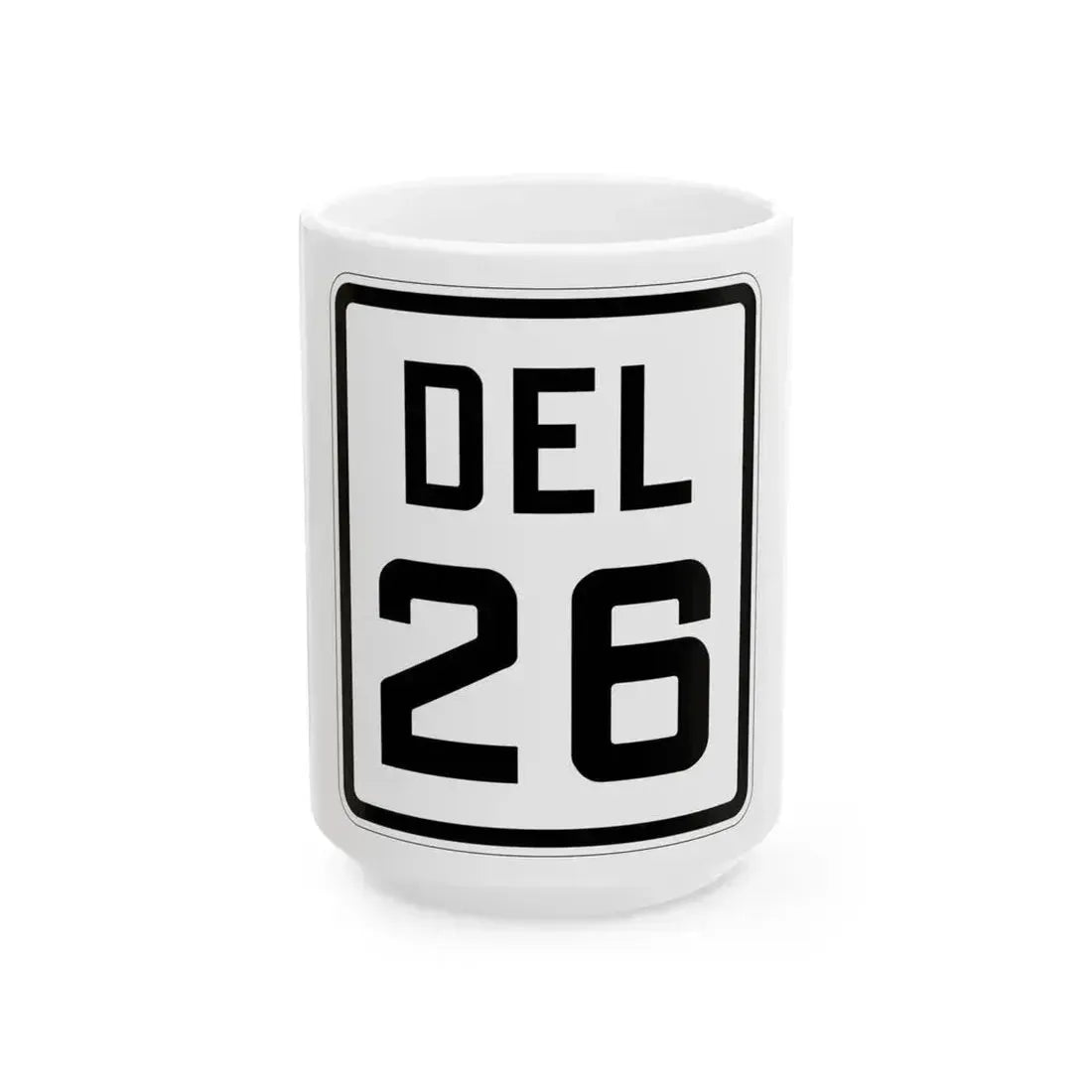 Delaware 26 1926 (Delaware) (Road Sign) White Coffee Mug 15oz - Go Mug Yourself