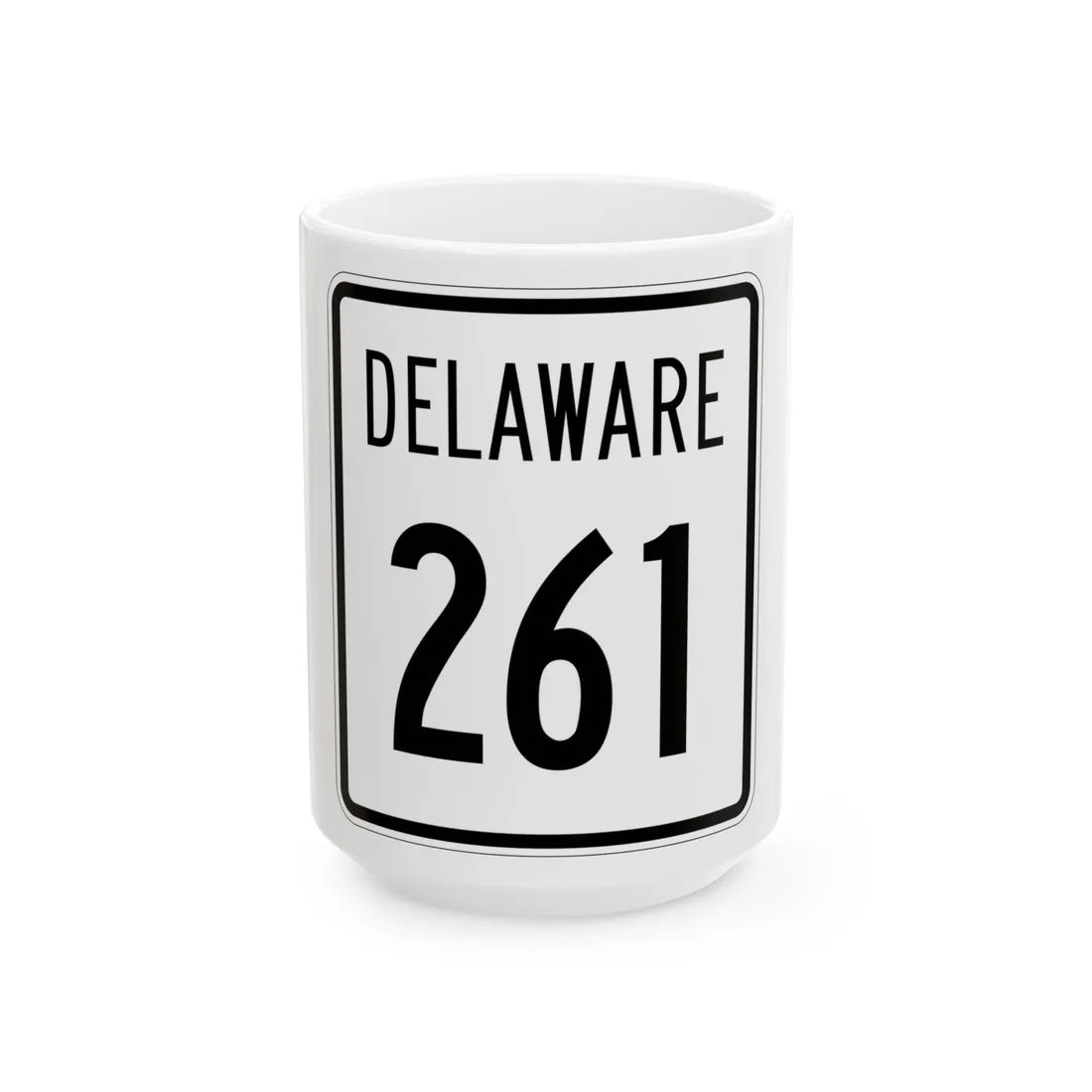 Delaware 261 1955 (Delaware) (Road Sign) White Coffee Mug 15oz - Go Mug Yourself