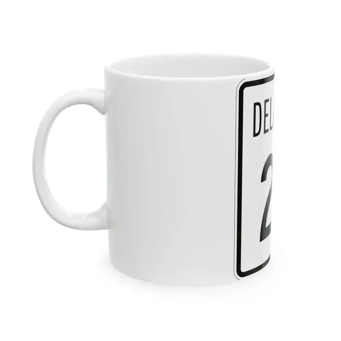 Delaware 28 1955 (Delaware) (Road Sign) White Coffee Mug - Go Mug Yourself