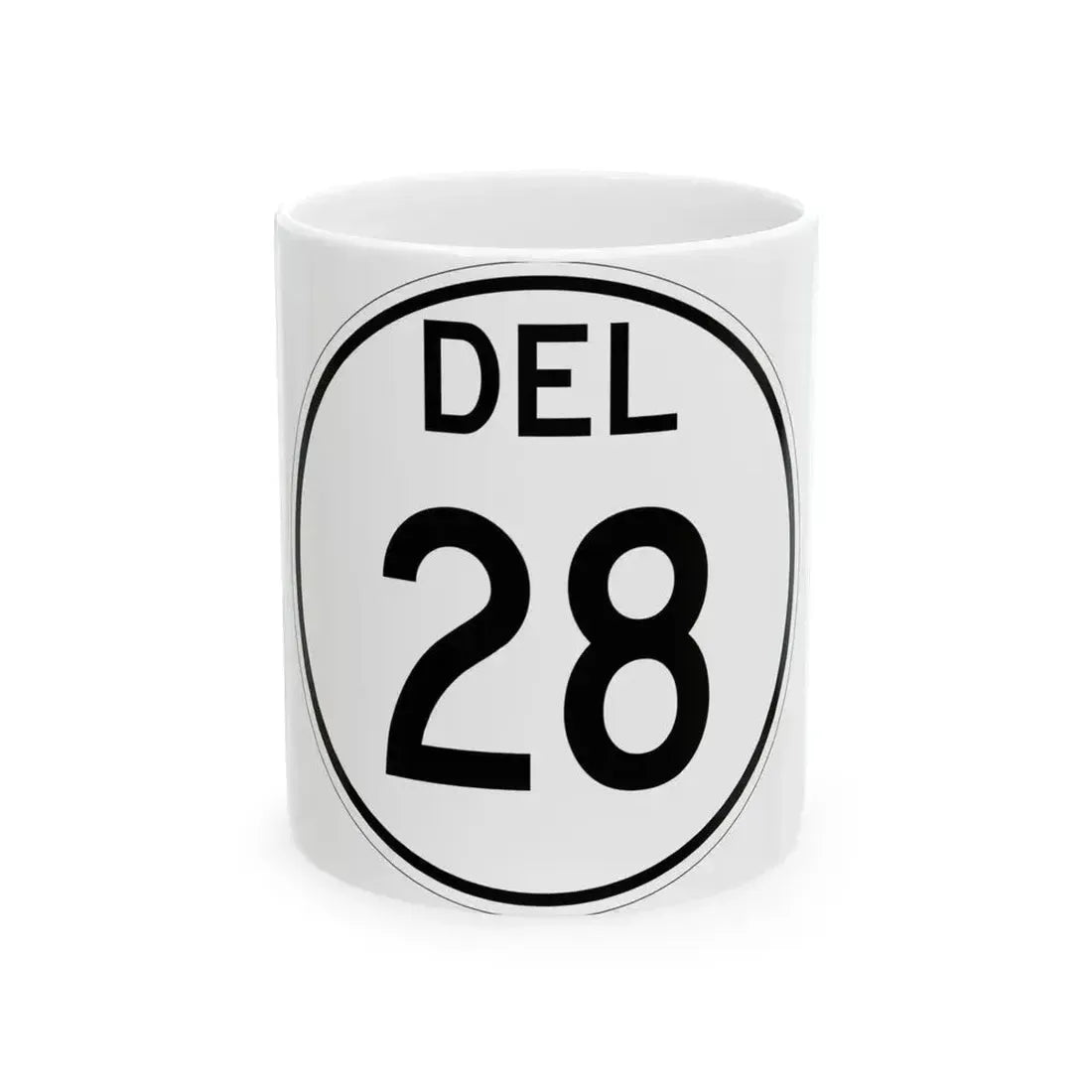 Delaware 28 1964 (Delaware) (Road Sign) White Coffee Mug 11oz - Go Mug Yourself
