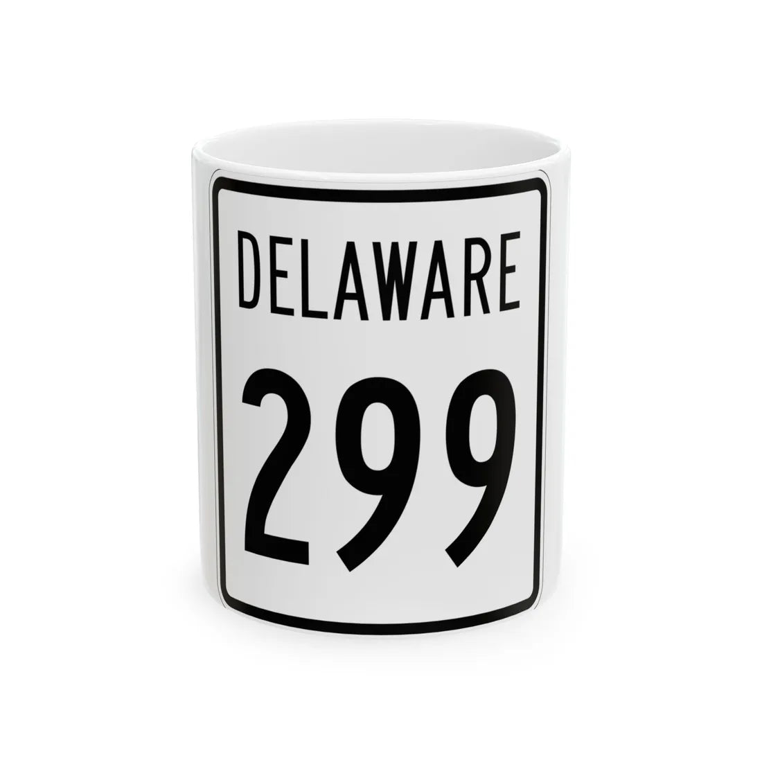 Delaware 299 1955 (Delaware) (Road Sign) White Coffee Mug 11oz - Go Mug Yourself