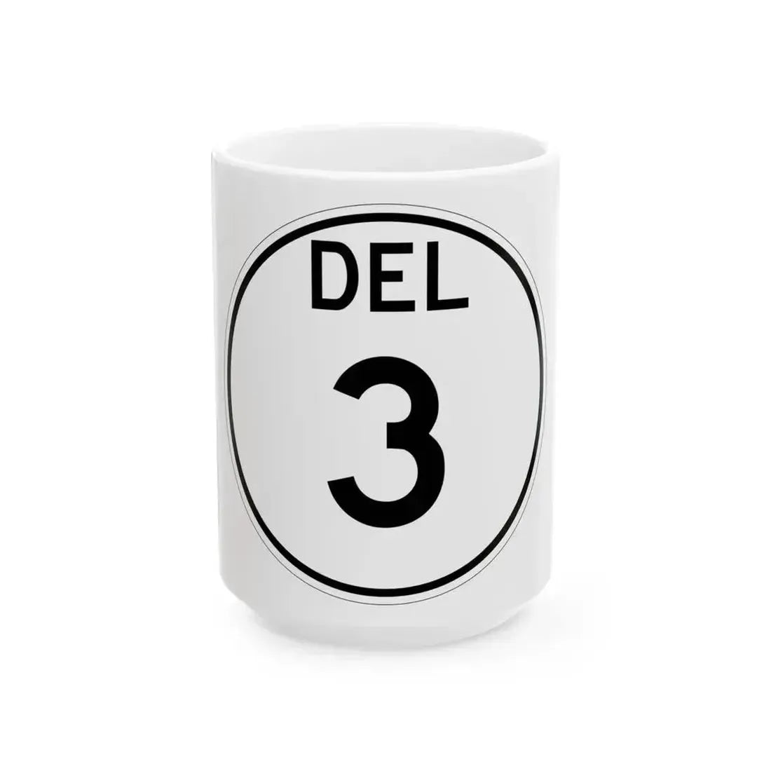 Delaware 3 1964 (Delaware) (Road Sign) White Coffee Mug 15oz - Go Mug Yourself