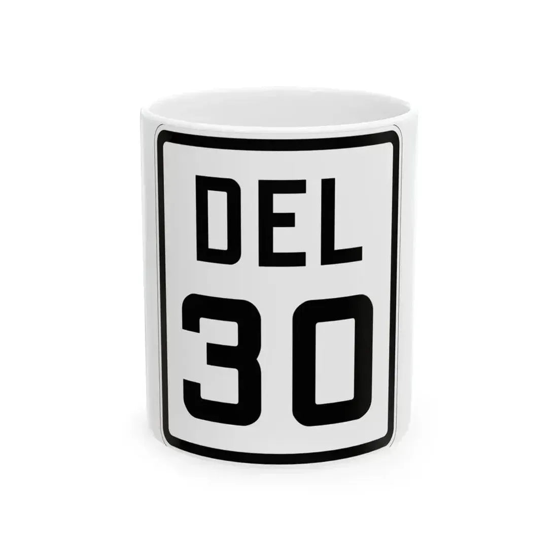 Delaware 30 1926 (Delaware) (Road Sign) White Coffee Mug 11oz - Go Mug Yourself