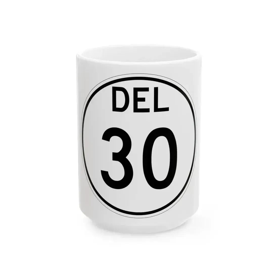 Delaware 30 1964 (Delaware) (Road Sign) White Coffee Mug 15oz - Go Mug Yourself