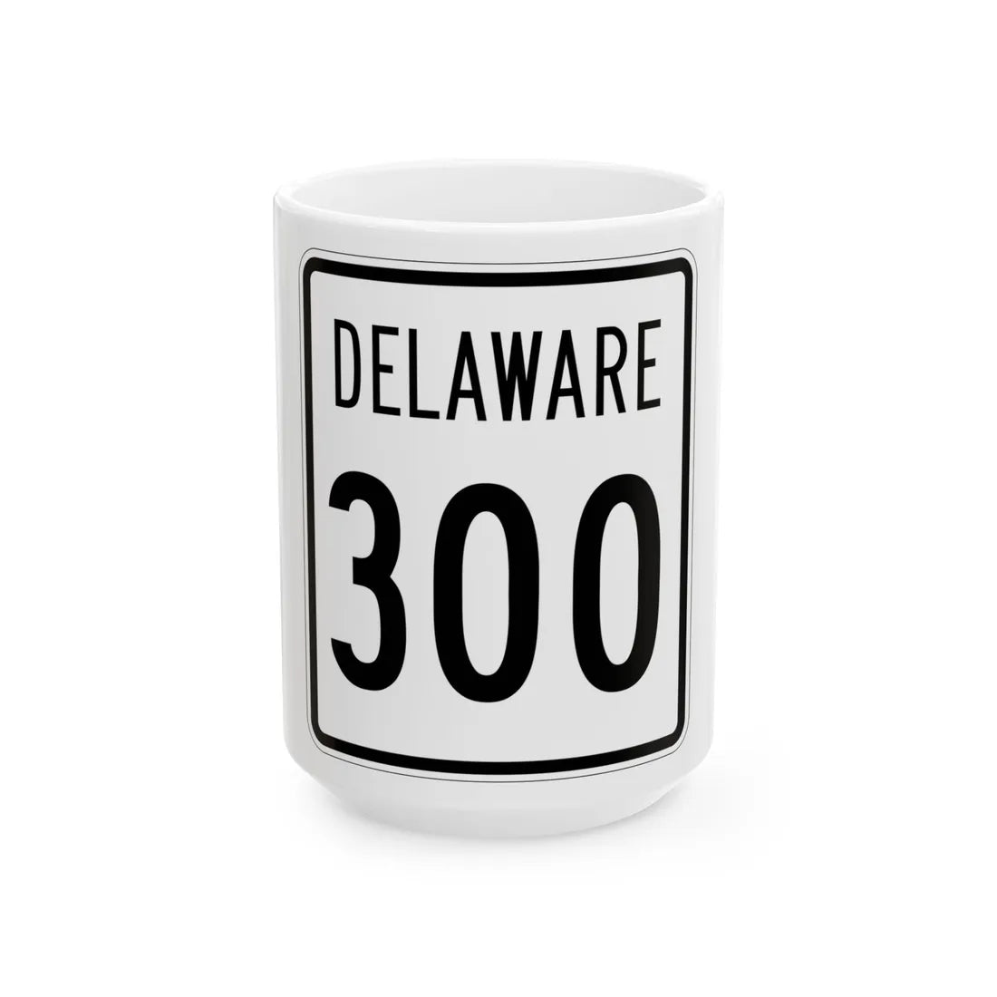 Delaware 300 1955 (Delaware) (Road Sign) White Coffee Mug 15oz - Go Mug Yourself