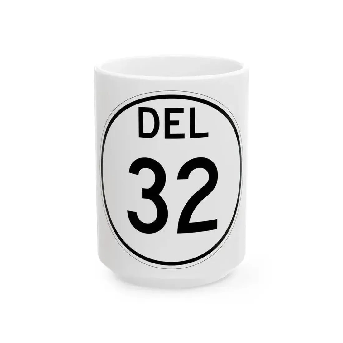 Delaware 32 1964 (Delaware) (Road Sign) White Coffee Mug 15oz - Go Mug Yourself