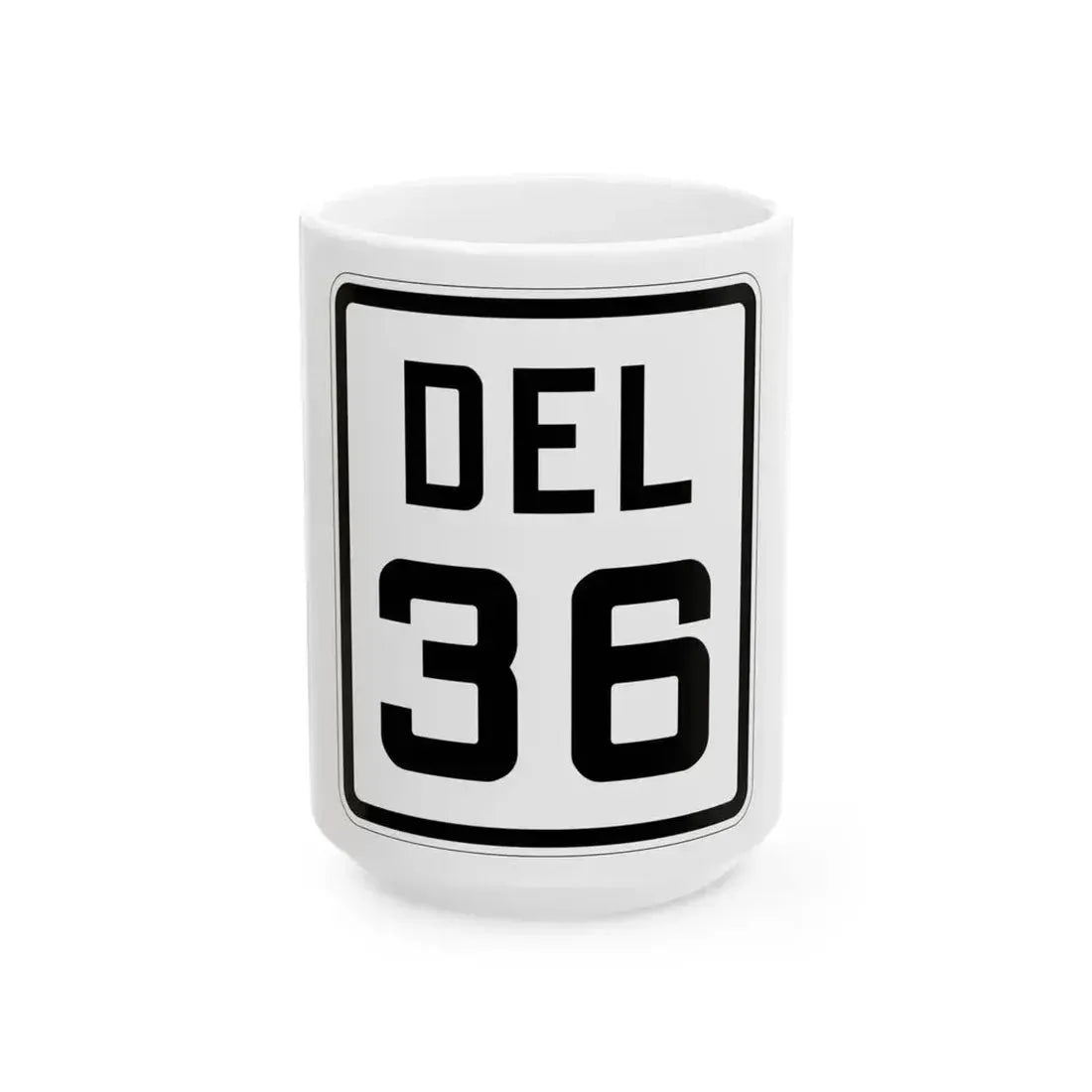 Delaware 36 1926 (Delaware) (Road Sign) White Coffee Mug 15oz - Go Mug Yourself