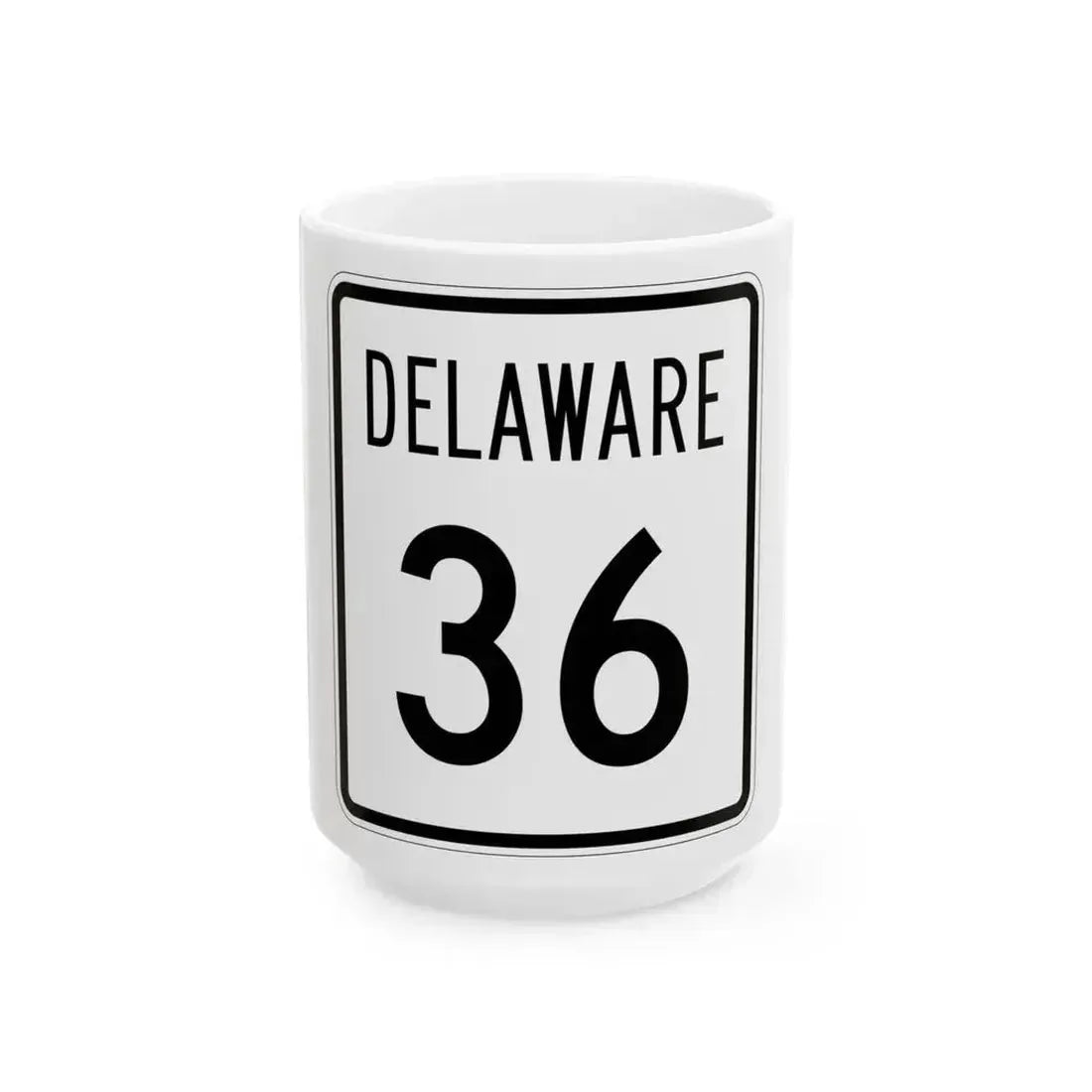Delaware 36 1955 (Delaware) (Road Sign) White Coffee Mug 15oz - Go Mug Yourself