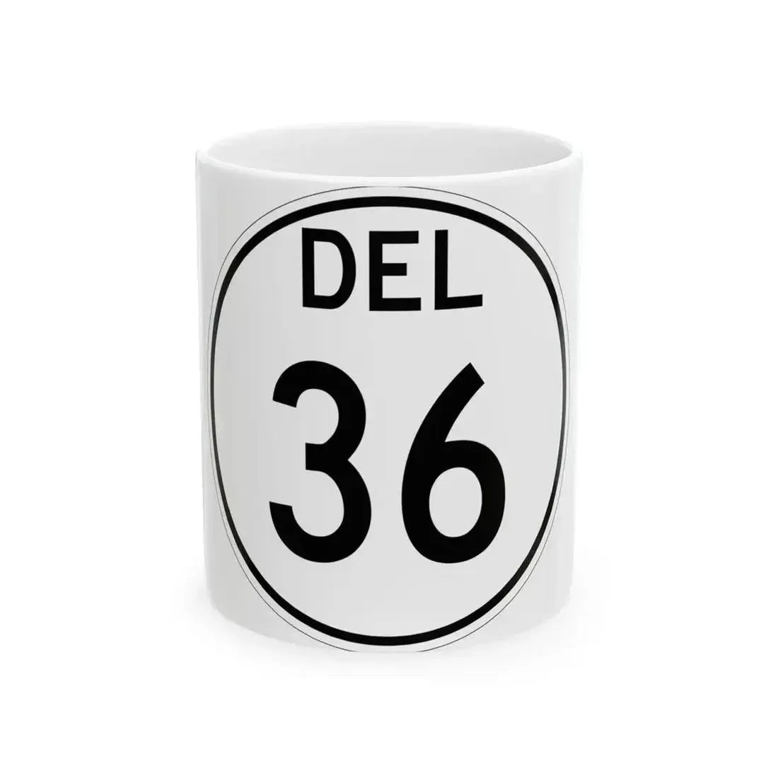 Delaware 36 1964 (Delaware) (Road Sign) White Coffee Mug 11oz - Go Mug Yourself