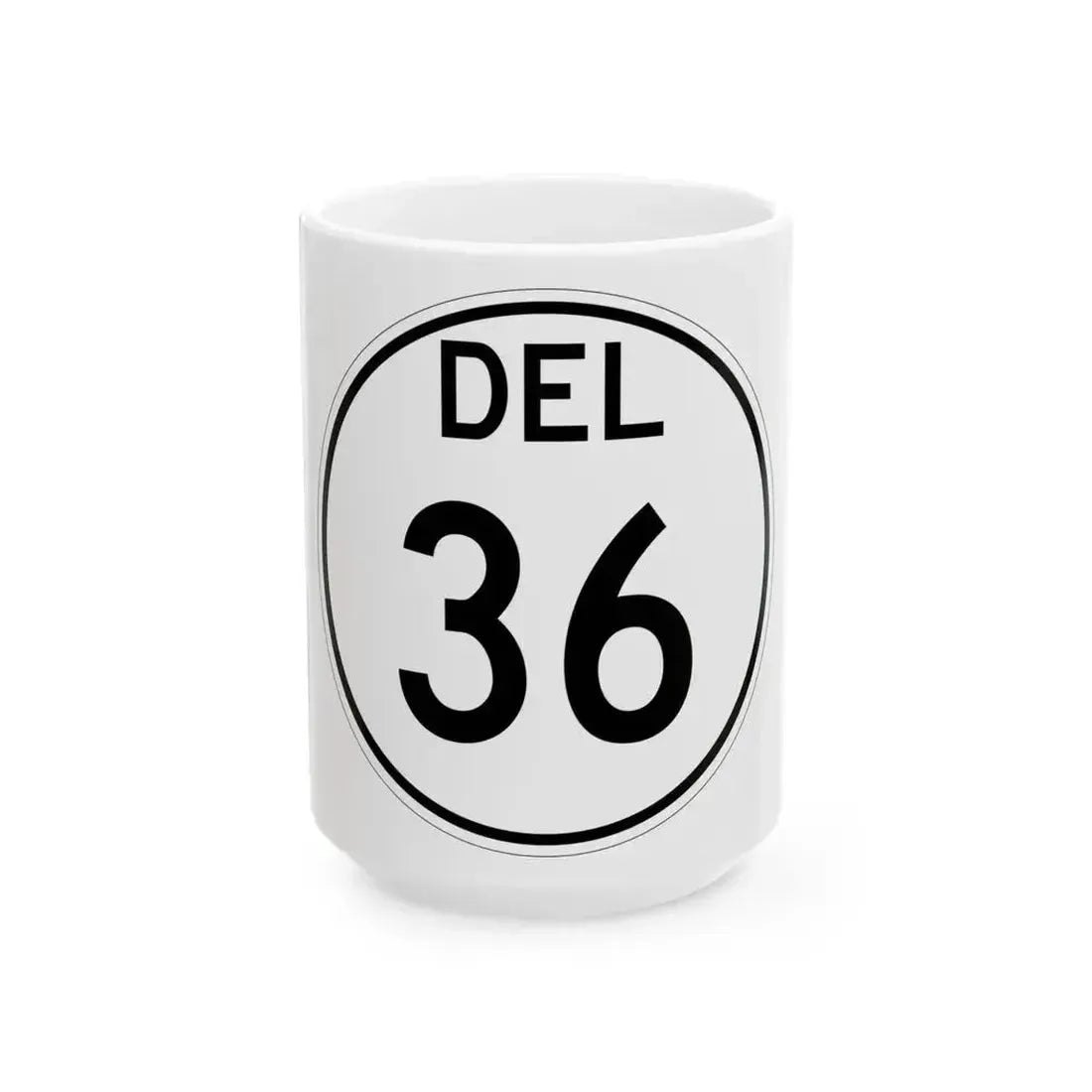 Delaware 36 1964 (Delaware) (Road Sign) White Coffee Mug 15oz - Go Mug Yourself